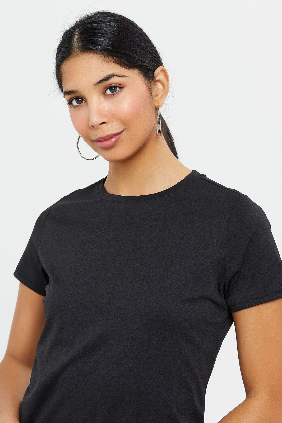 Women Black Soft Touch T-Shirt sold by Redtag product image thumbnail 4
