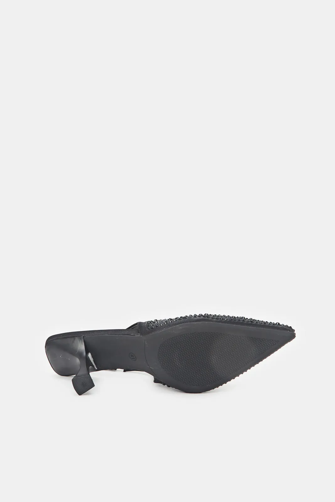 Women Black Embellished Slingback Heels sold by Redtag product image thumbnail 5