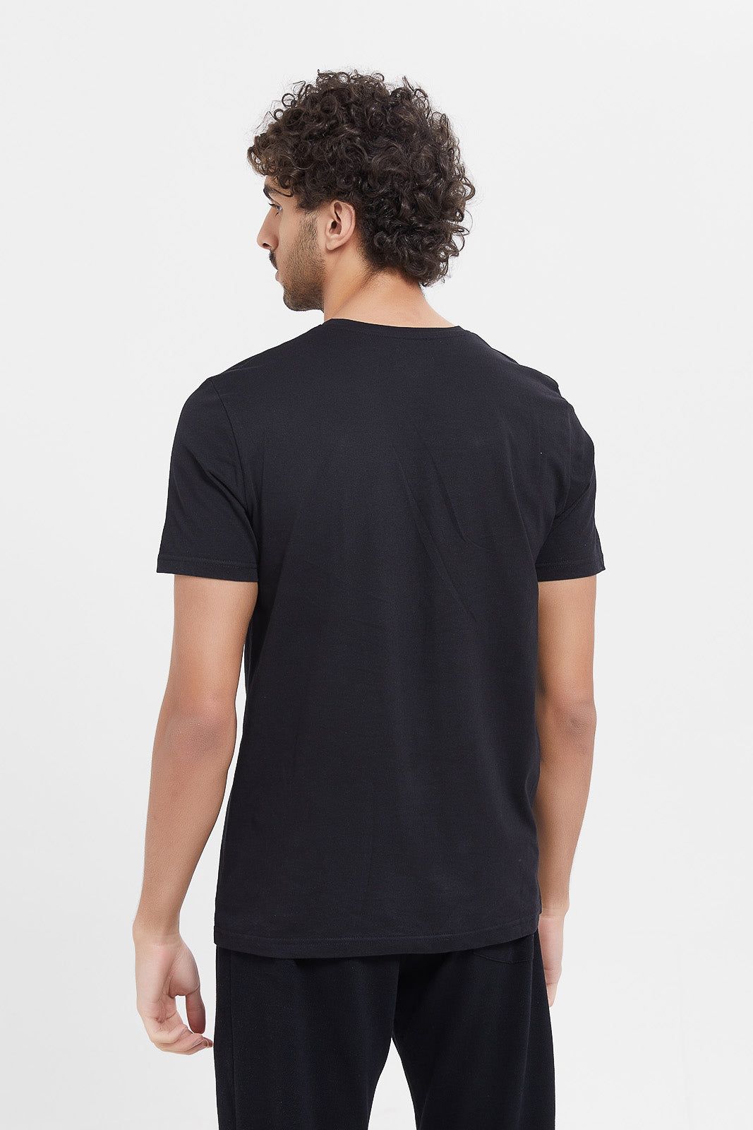 Men Black Graphic T-Shirt sold by Redtag product image thumbnail 3