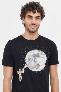 Men Black Graphic T-Shirt sold by Redtag
