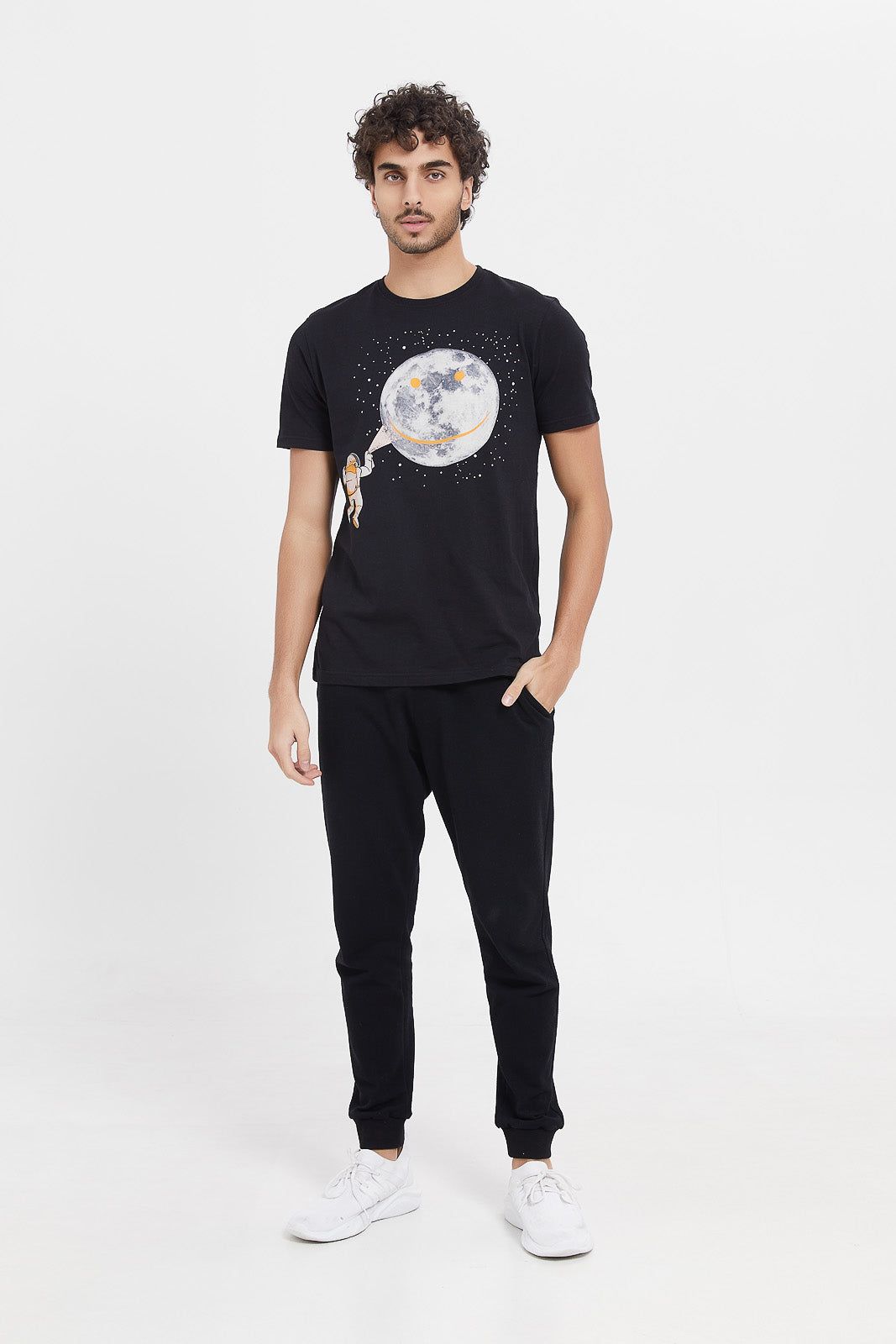 Men Black Graphic T-Shirt sold by Redtag product image thumbnail 2