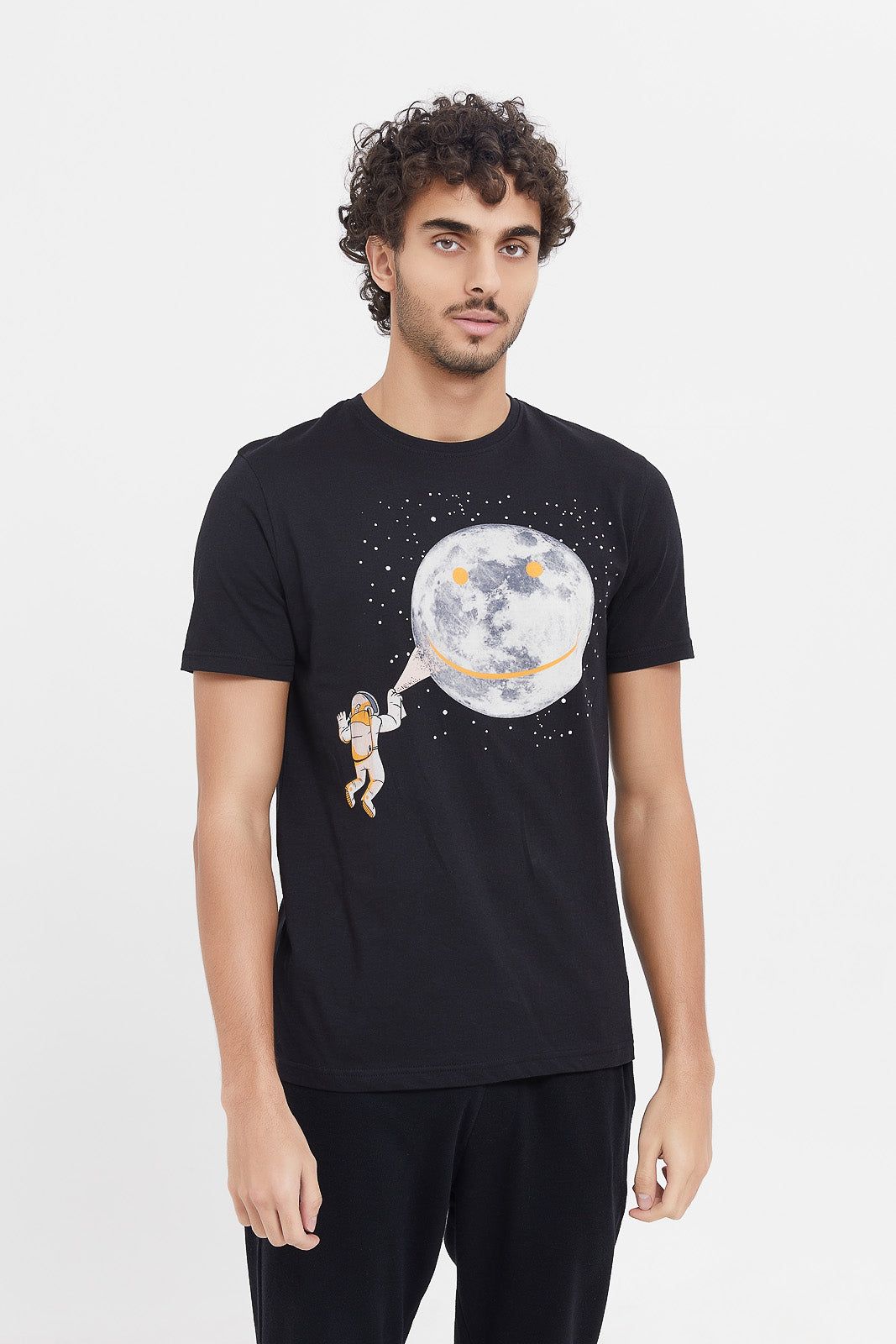 Men Black Graphic T-Shirt sold by Redtag