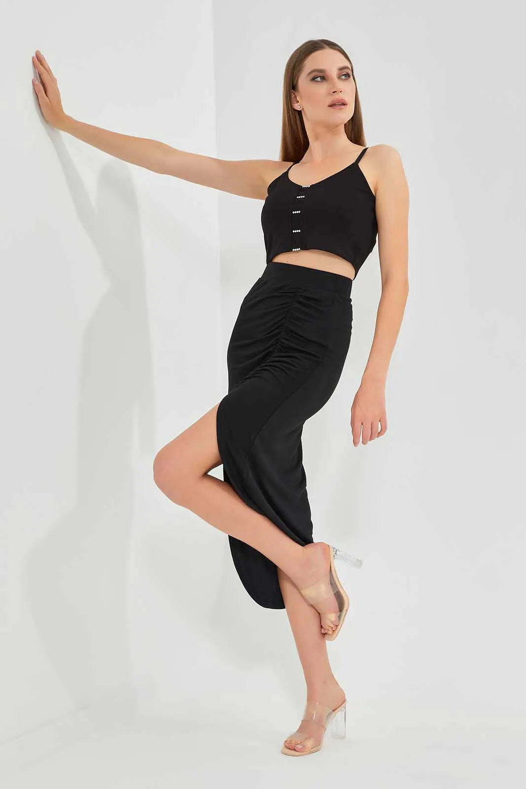 Black Cami With Embellishments sold by Redtag