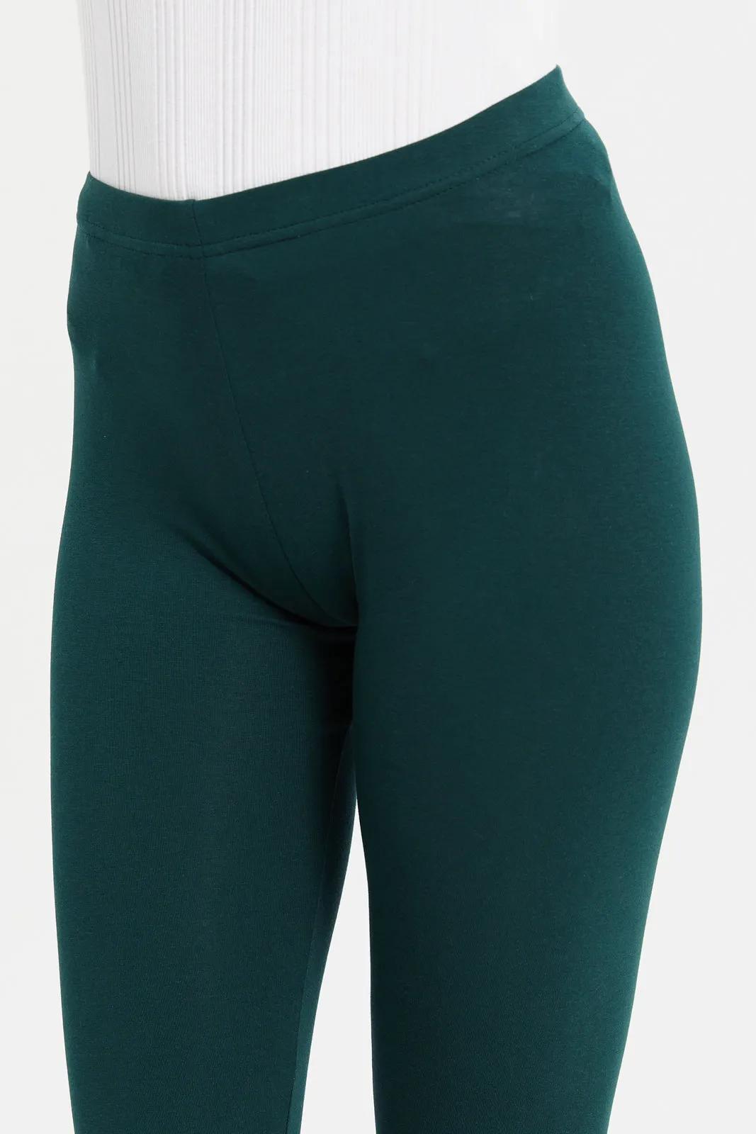 Women Olive Solid Leggings sold by Redtag product image thumbnail 4