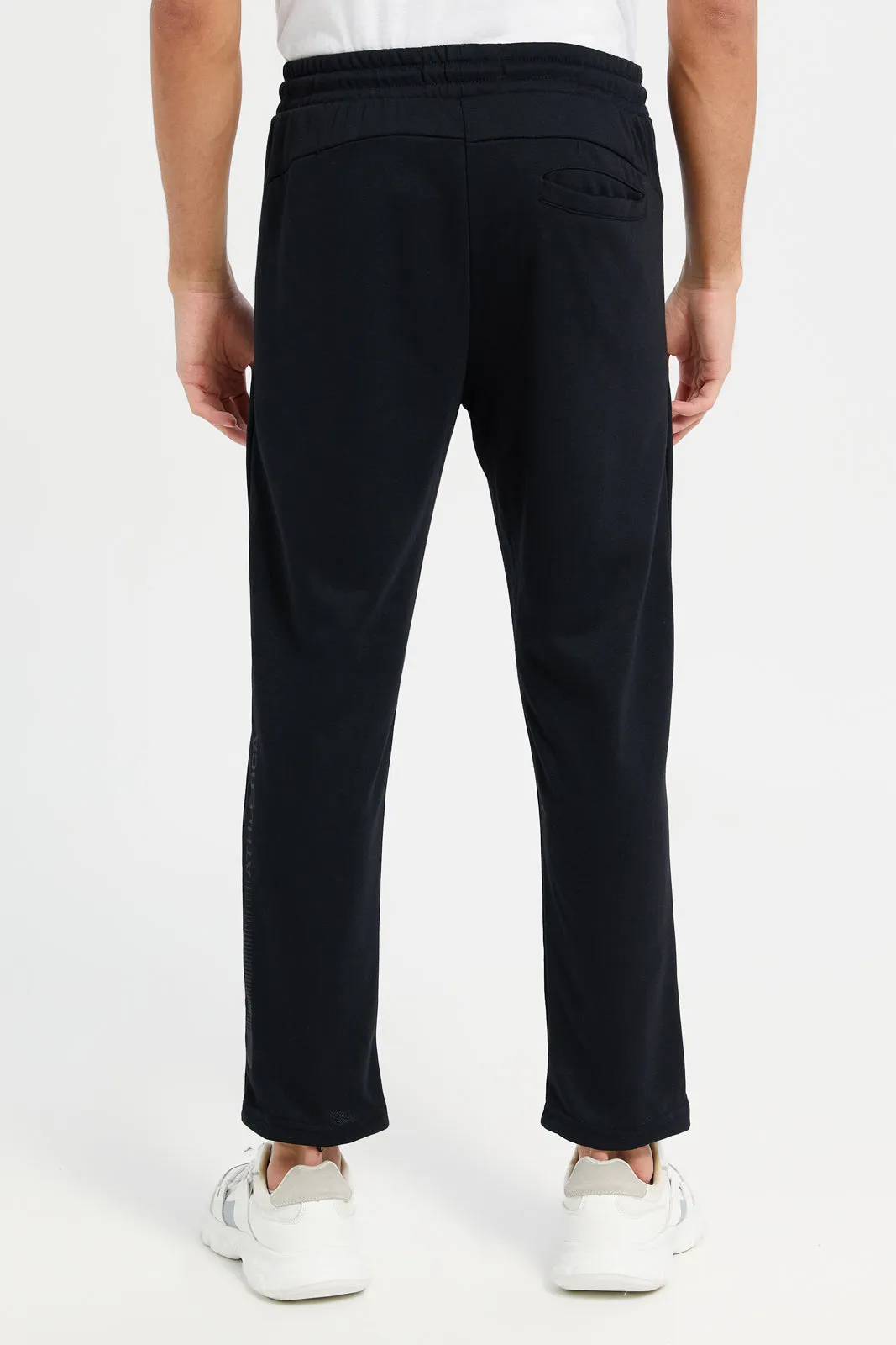 Men Black Slim Fit Active Pants sold by Redtag product image thumbnail 3