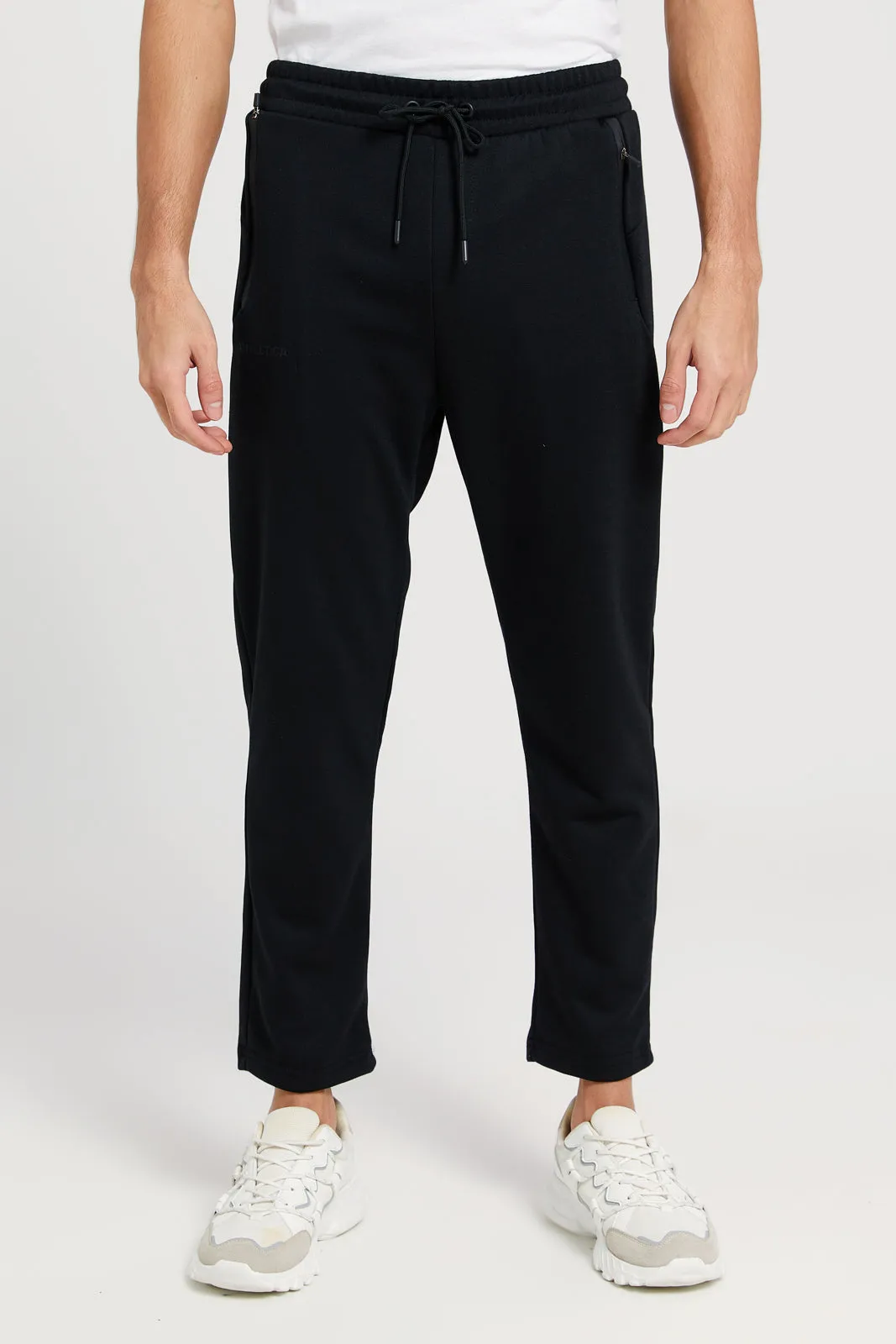 Men Black Slim Fit Active Pants sold by Redtag