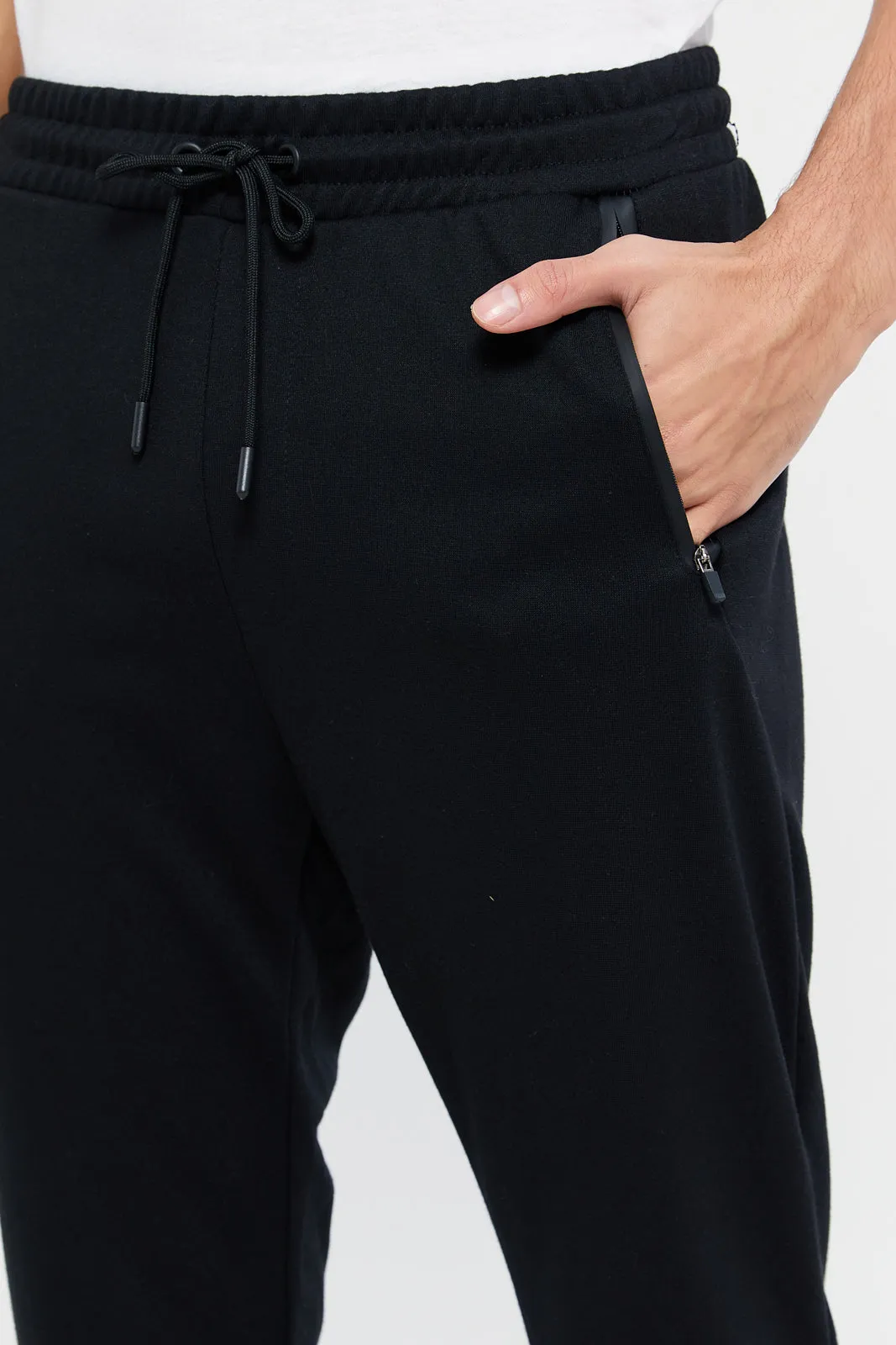 Men Black Slim Fit Active Pants sold by Redtag product image thumbnail 4