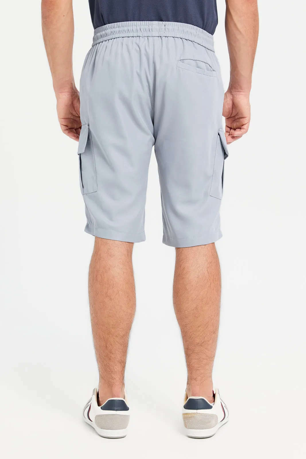 Men Grey Cargo Pocket Shorts sold by Redtag product image thumbnail 3
