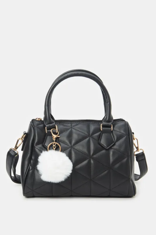 Women Black Quilted Bollin Bag sold by Redtag