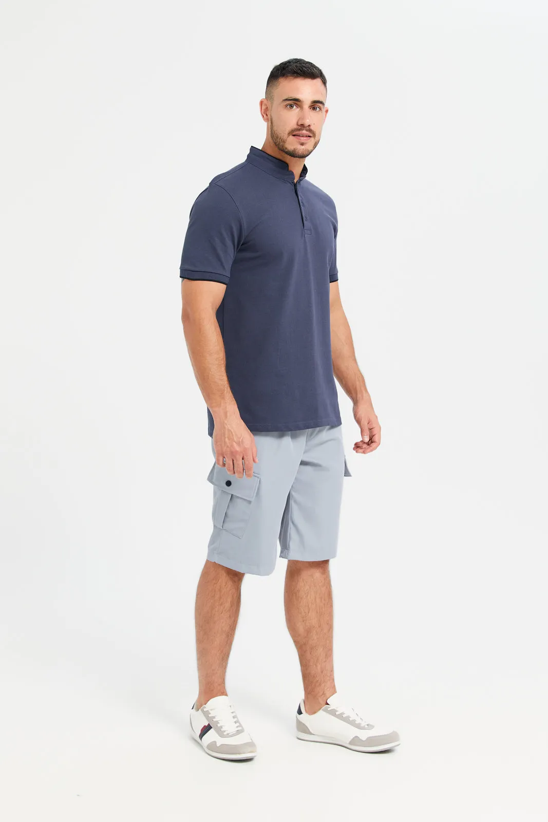 Men Grey Cargo Pocket Shorts sold by Redtag product image thumbnail 2