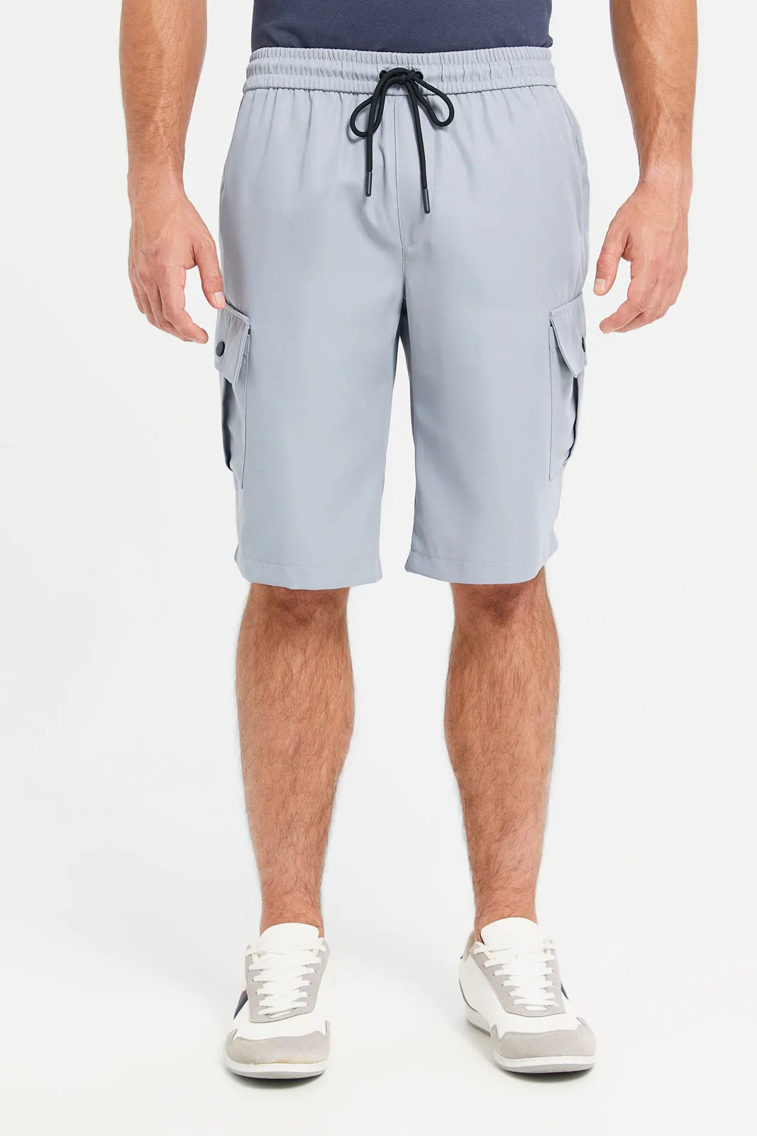 Men Grey Cargo Pocket Shorts sold by Redtag