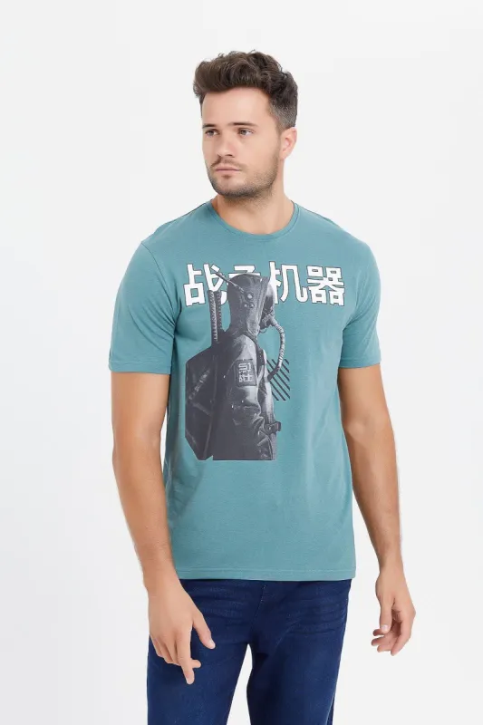 Men Green Graphic T-Shirt sold by Redtag