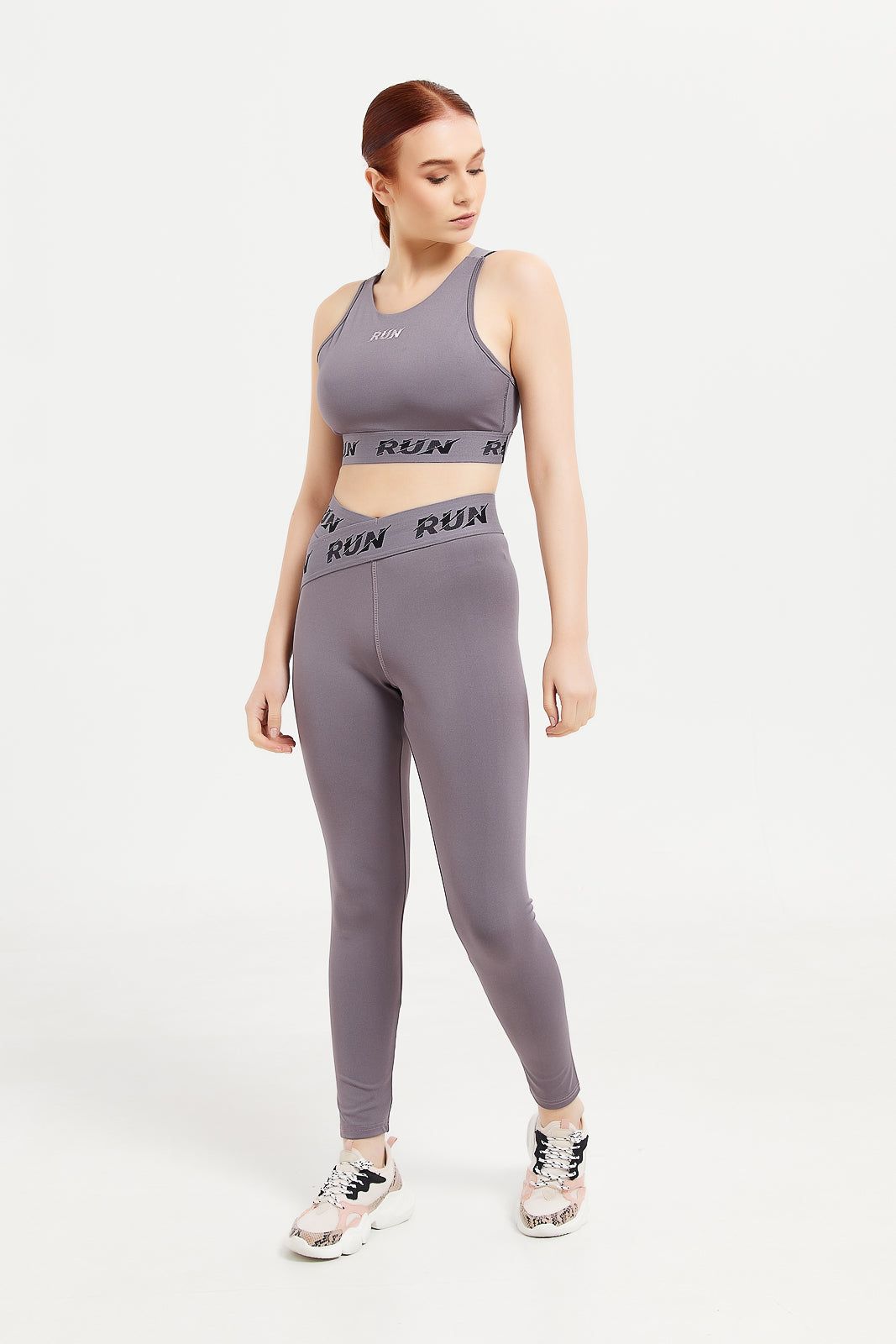 Women Charcoal Sports Bra With Tape Detaling sold by Redtag product image thumbnail 2