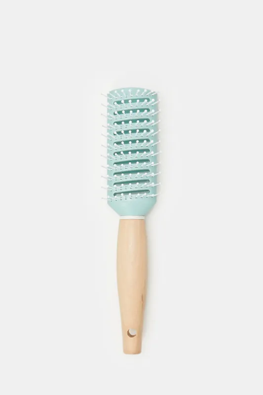 Women Beige And Blue Hair Brush sold by Redtag
