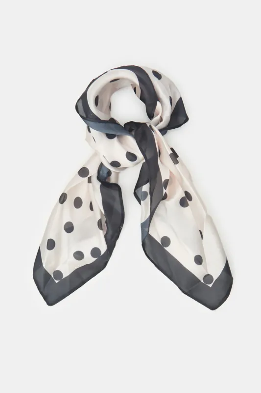 Women Black Printed Scarf sold by Redtag
