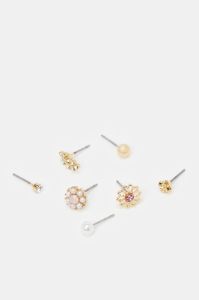 Women Gold Studs Set (7 Pairs) sold by Redtag
