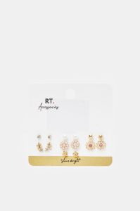 Women Gold Studs Set (7 Pairs) sold by Redtag