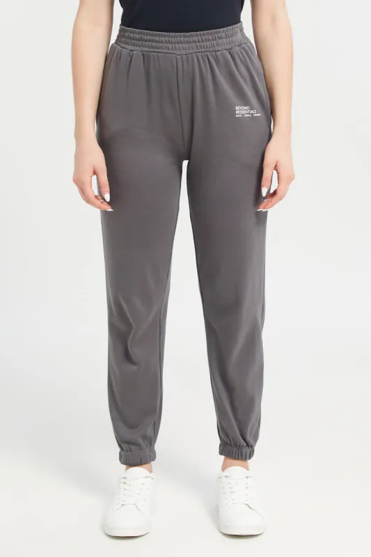 Women Grey Printed Joggers sold by Redtag