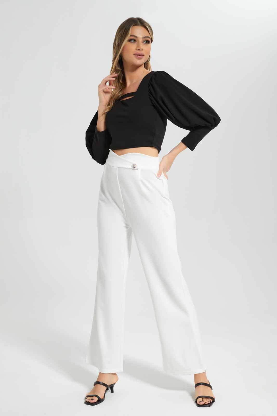 Women Black Puff Sleeve Square Neck Top sold by Redtag product image thumbnail 2