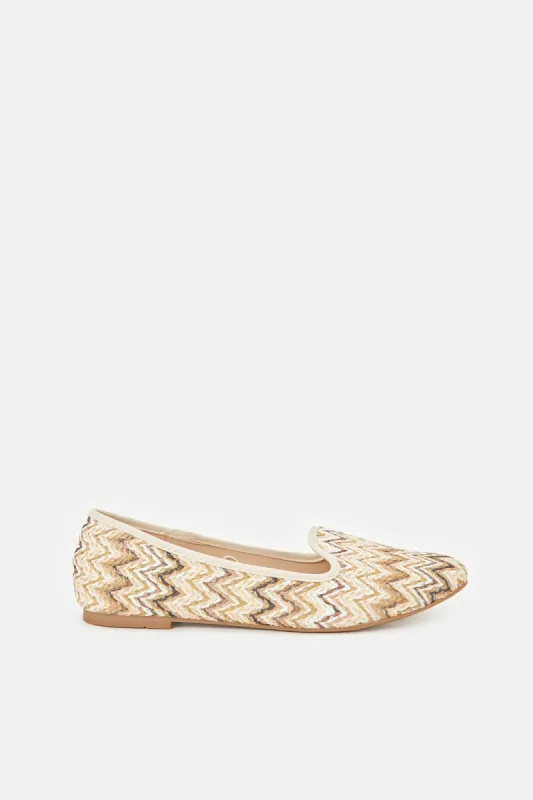 Women Beige Printed Loafer sold by Redtag