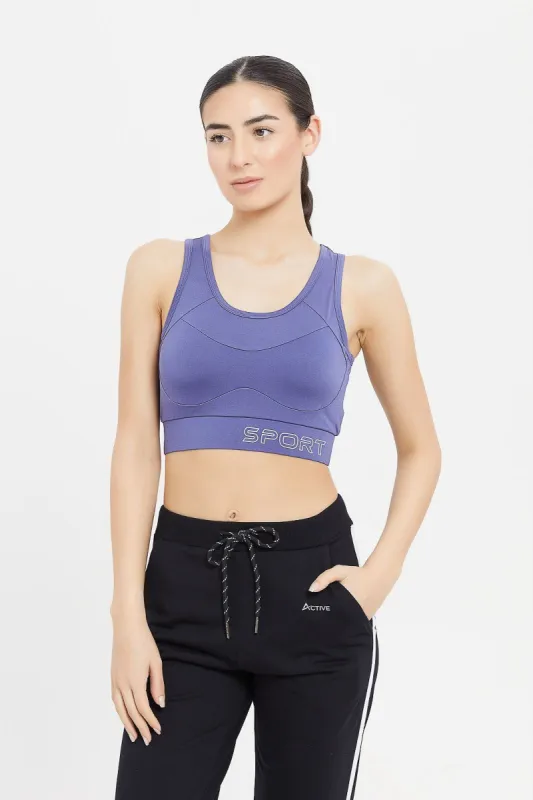 Women Blue Sports Bra sold by Redtag