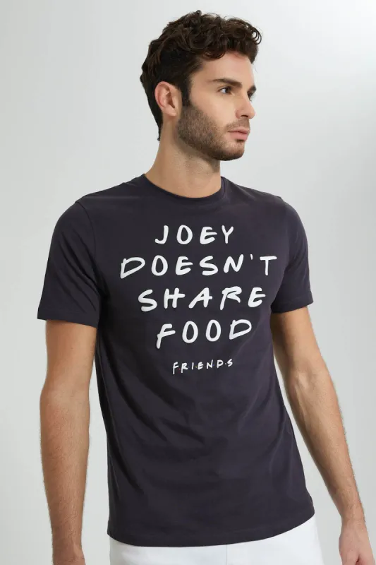 Black Friends Slogan T-Shirt sold by Redtag