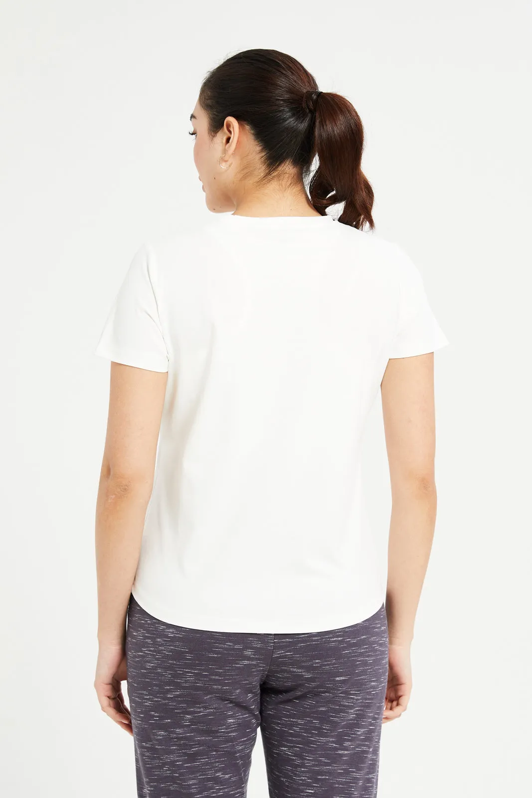 Women White Short Sleeve Soft Touch T-Shirt sold by Redtag product image thumbnail 3