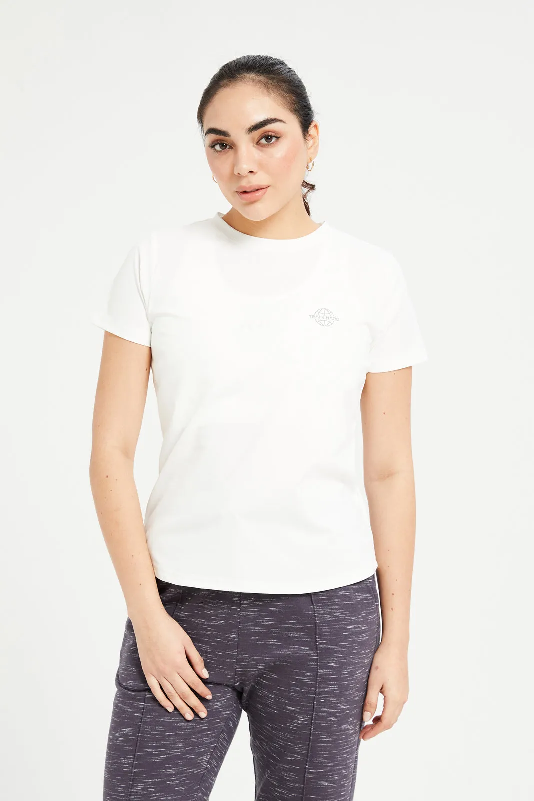 Women White Short Sleeve Soft Touch T-Shirt sold by Redtag