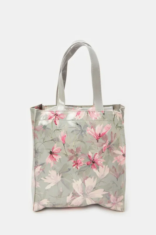Women Grey Printed Shopping Bag sold by Redtag