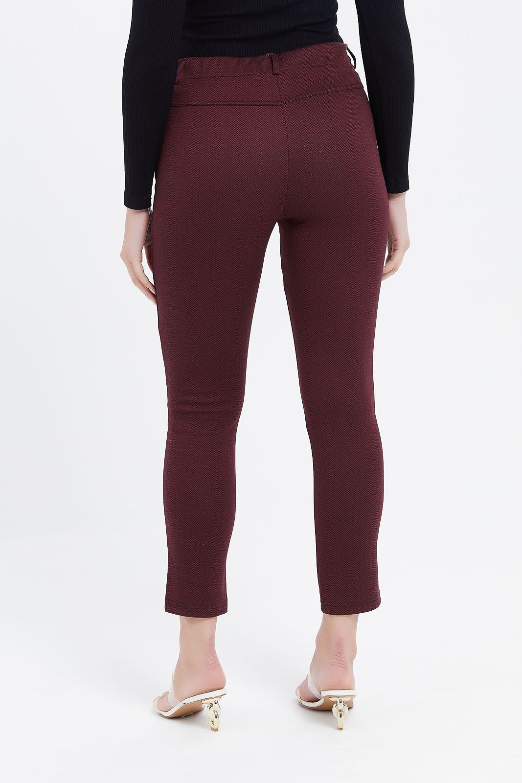 Women Burgundy Plain Trousers sold by Redtag product image thumbnail 3