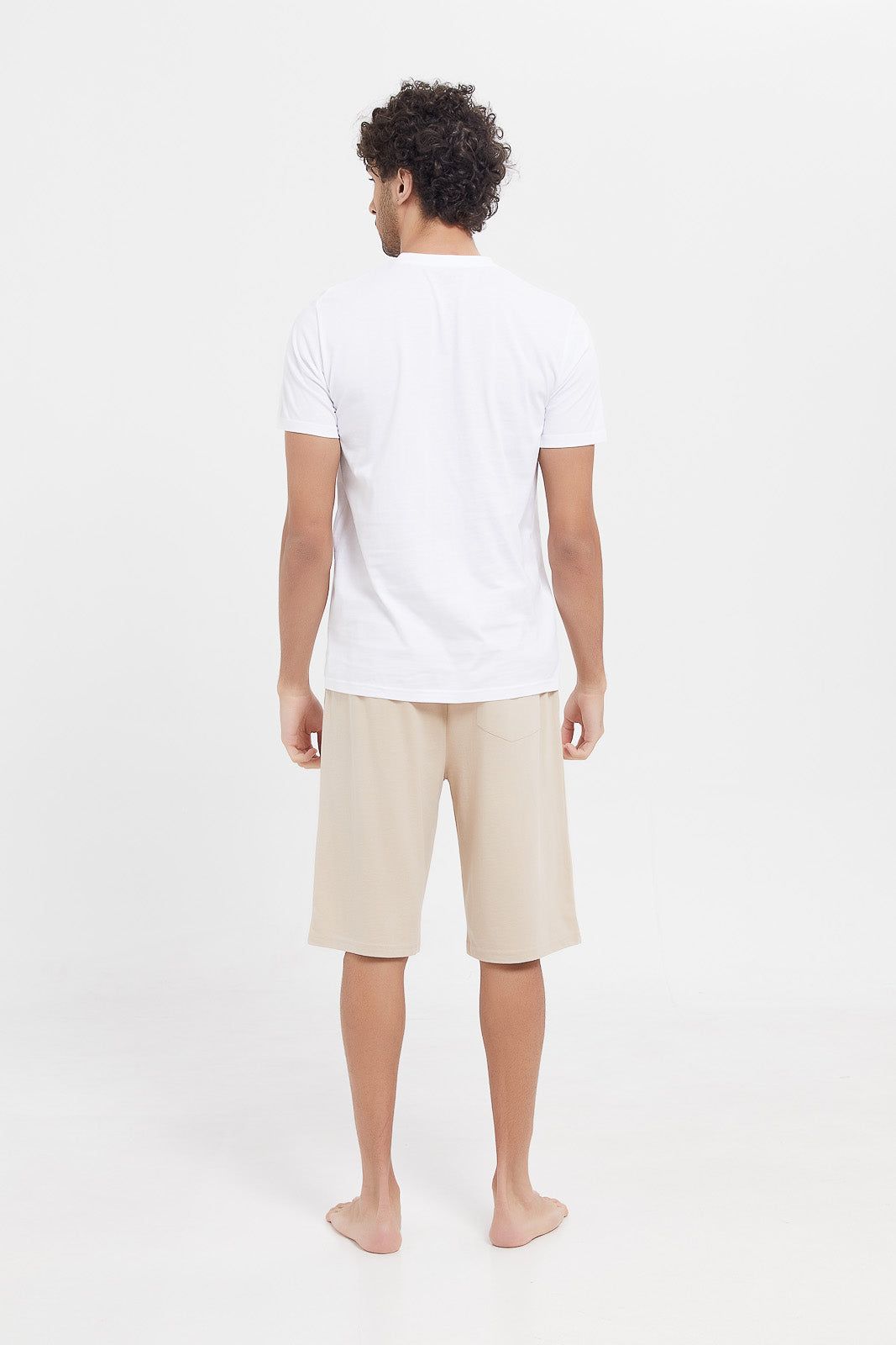 Men White And Beige Printed Pyjama Set (2 Piece) sold by Redtag product image thumbnail 4