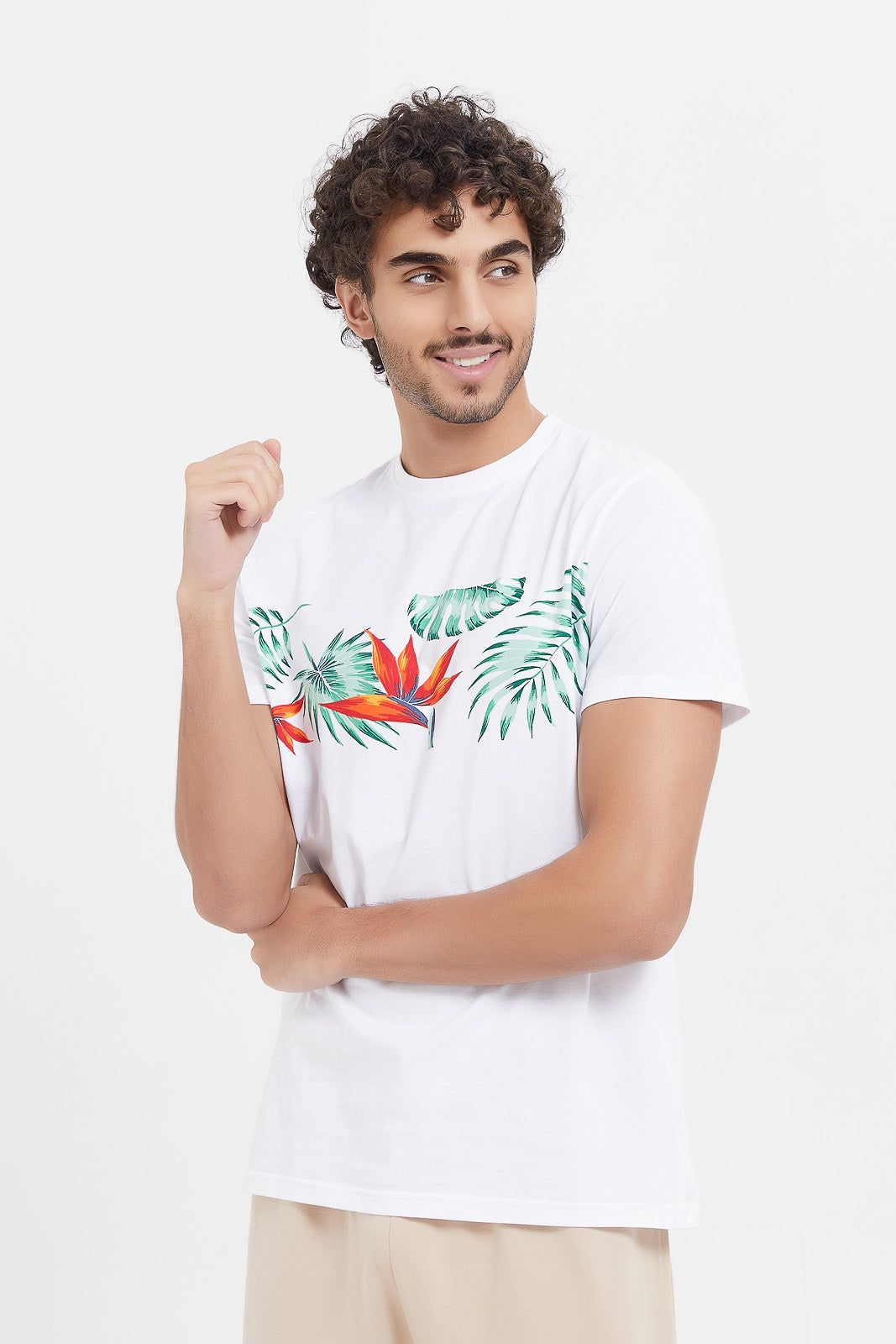 Men White And Beige Printed Pyjama Set (2 Piece) sold by Redtag product image thumbnail 2