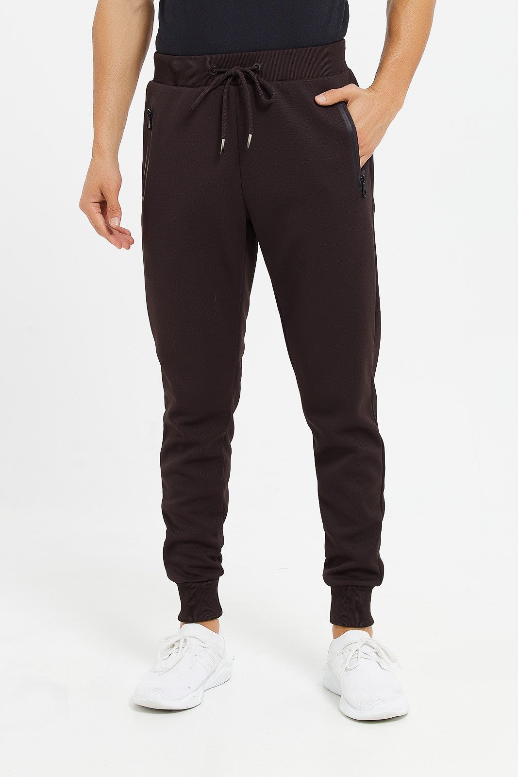 Men Brown Athletic Jogger With Zip Pockets sold by Redtag