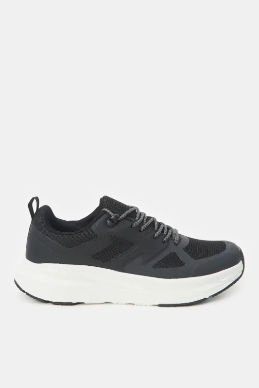 Men Black Colour Block Trainer sold by Redtag