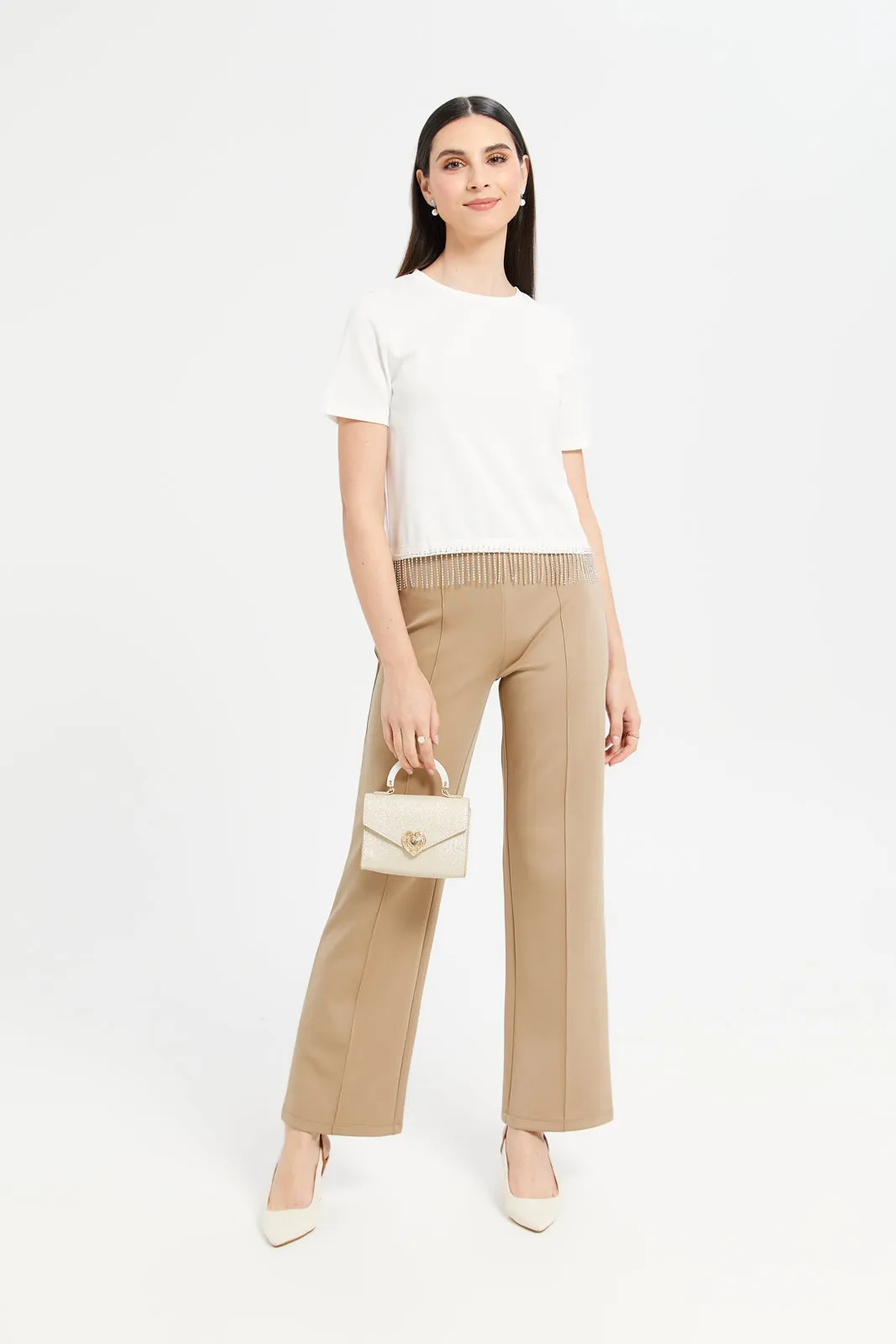 Women Cream Tassel Embellished Top sold by Redtag product image thumbnail 2