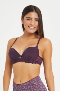 Women Purple And Black Push-Up Bra Set (Pack Of 2) sold by Redtag