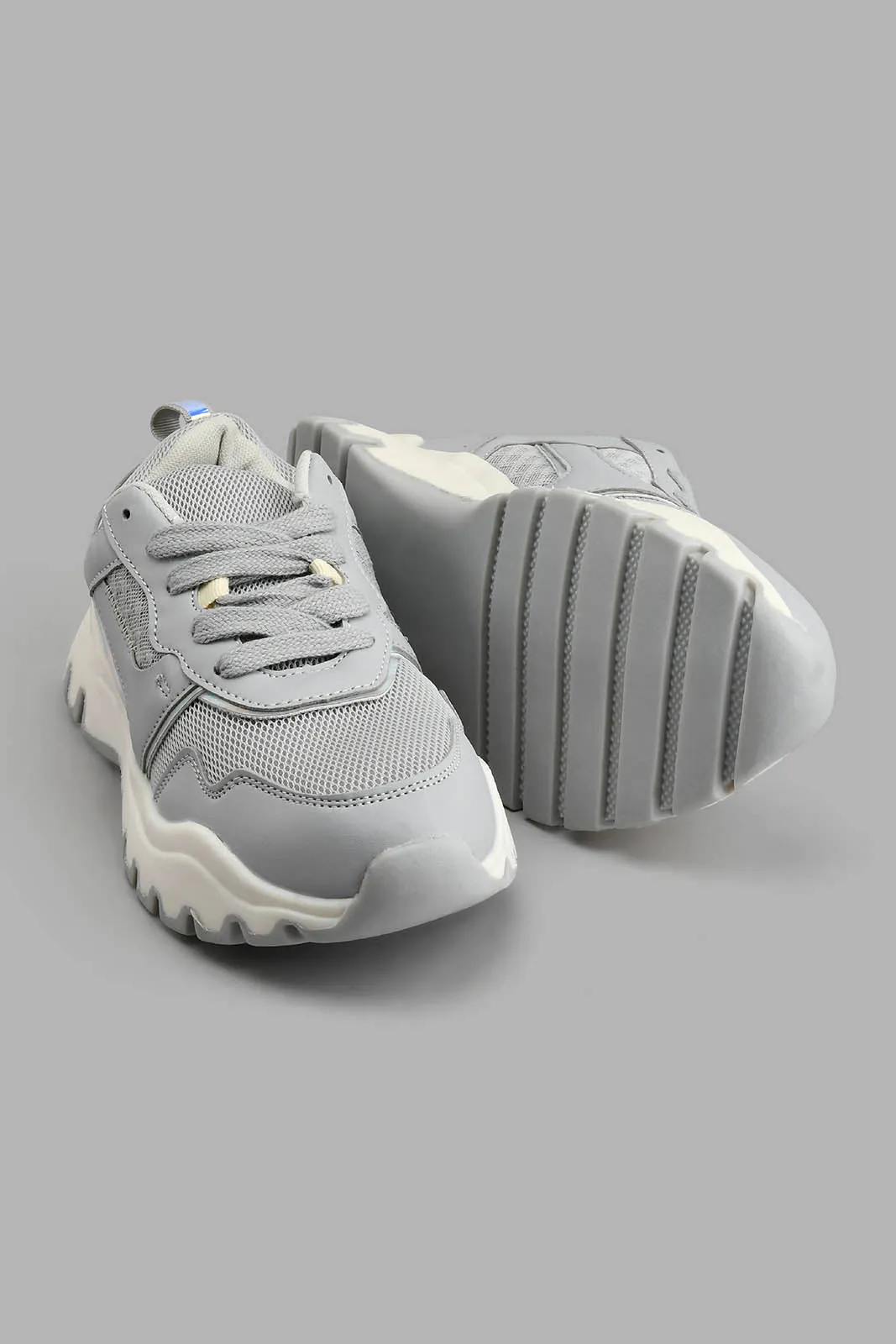 Grey Lace Up Sneaker sold by Redtag product image thumbnail 3