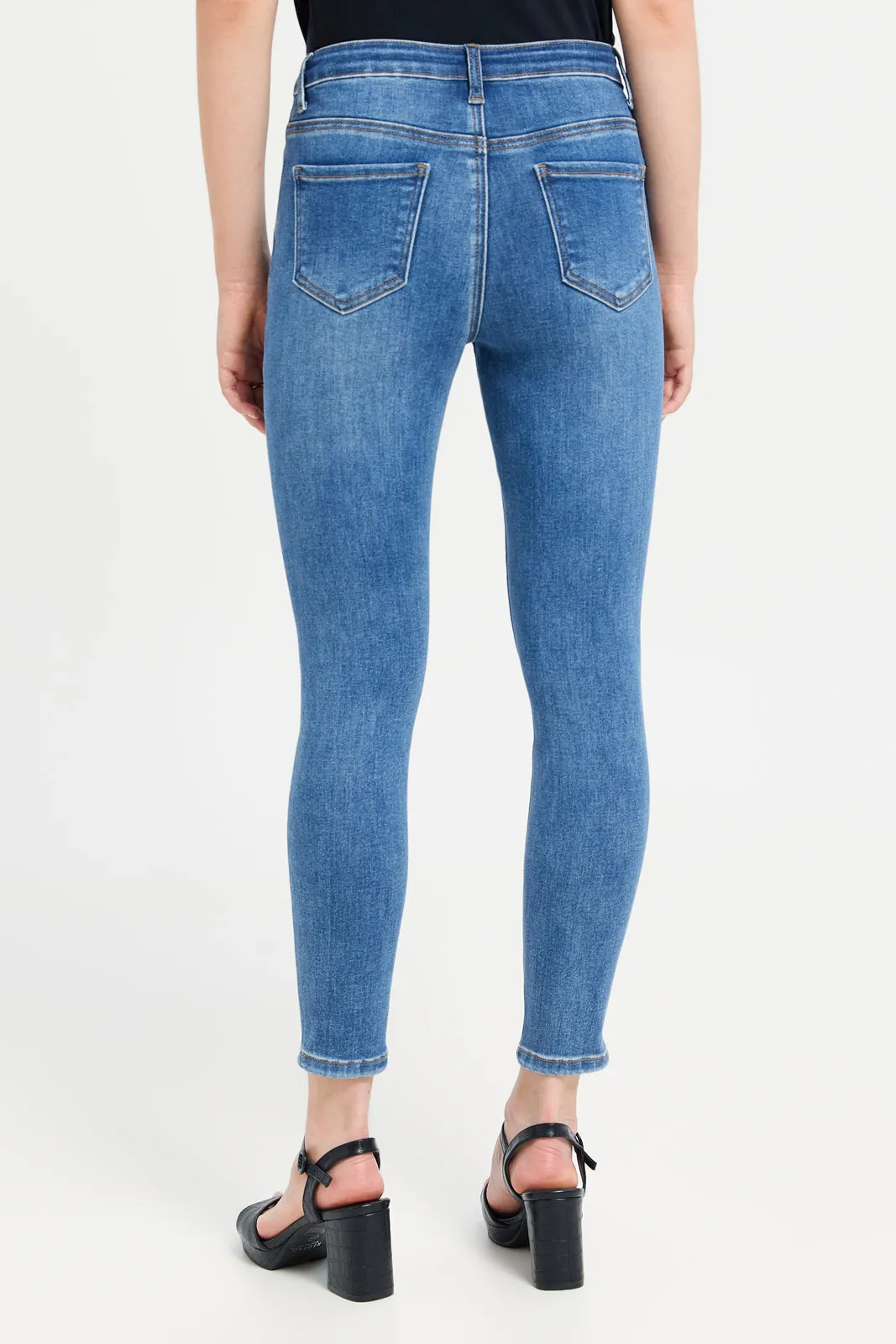 Women Blue Skinny Fit Jeans sold by Redtag product image thumbnail 3