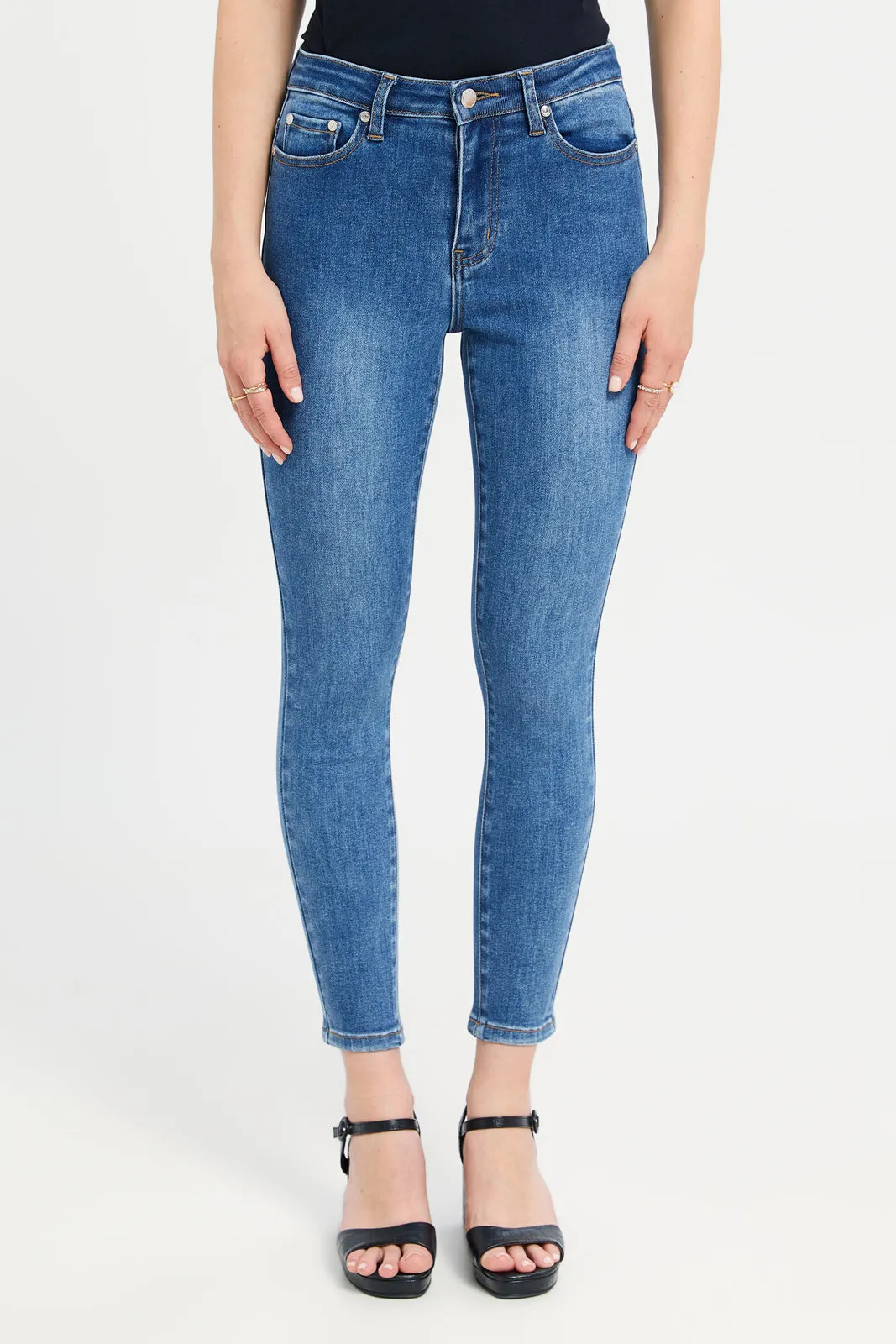 Women Blue Skinny Fit Jeans sold by Redtag