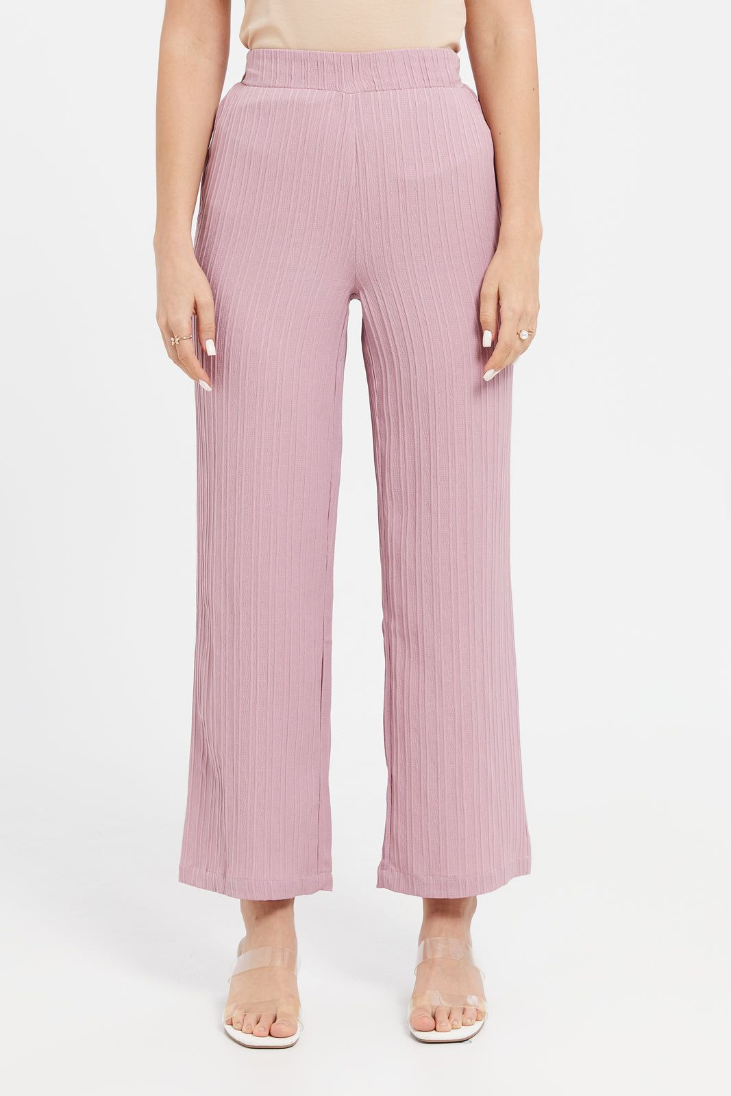 Women Pink Wide Leg Trousers sold by Redtag