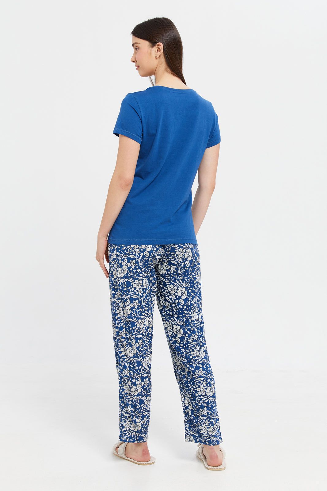 Women Blue Chest Print Pyjama Set (2 Piece) sold by Redtag product image thumbnail 4