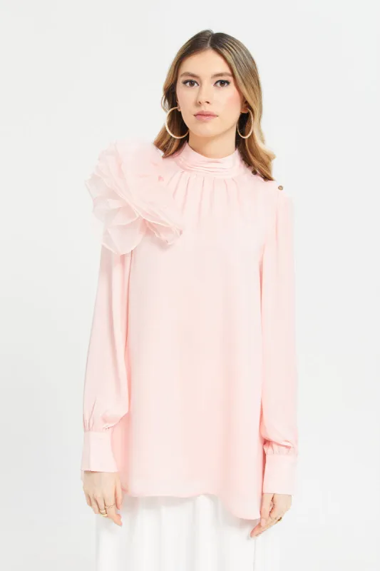 Women Pink Organza Blouse sold by Redtag