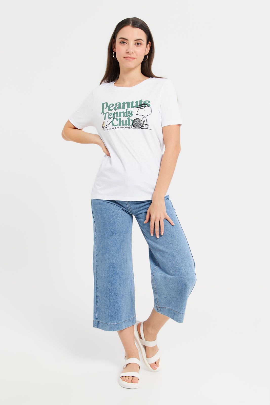 Women White Peanuts Printed T-Shirt sold by Redtag product image thumbnail 2