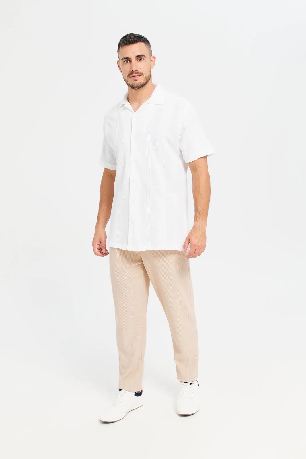 Men White Collared Knit Shirt sold by Redtag product image thumbnail 2