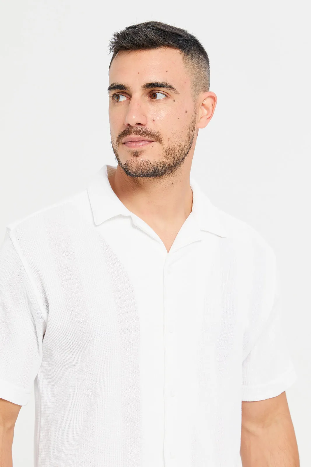 Men White Collared Knit Shirt sold by Redtag product image thumbnail 4