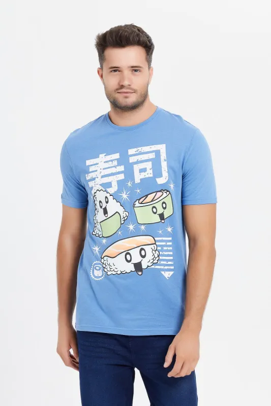 Men Blue Graphic T-Shirt sold by Redtag