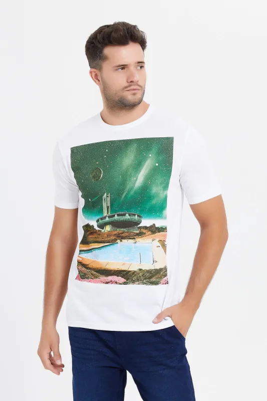 Men White Graphic T-Shirt sold by Redtag