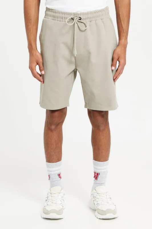 Men Beige Pull On Shorts sold by Redtag