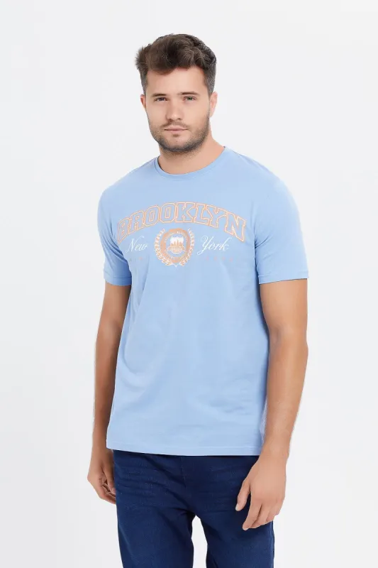 Men Blue Graphic T-Shirt sold by Redtag