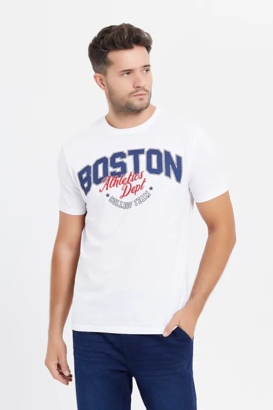 Men White Graphic T-Shirt sold by Redtag